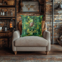 Grön Abstrakt Personlig Fotokudde