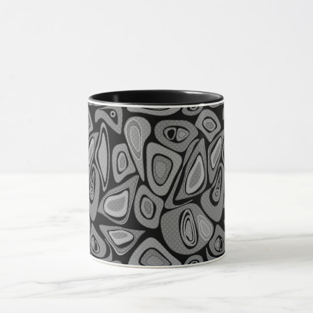 Grön, abstrakt, retro mugg (Center)