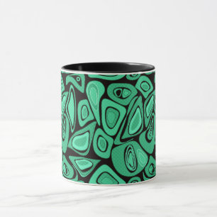 Grön, abstrakt, retro mugg