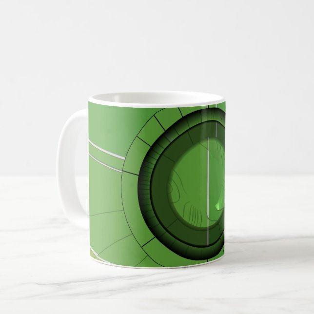 Grön Abstrakt Två Kaffemugg (Framsida vänster)