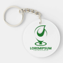 Grön abstrakt vattendroppe och glob logotyp