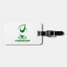 Grön abstrakt vattendroppe och glob logotyp bagagebricka