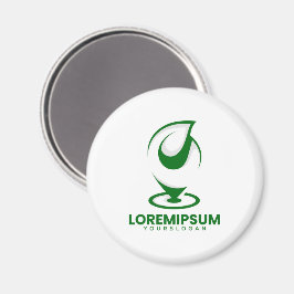 Grön abstrakt vattendroppe och glob logotyp magnet