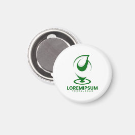 Grön abstrakt vattendroppe och glob logotyp magnet