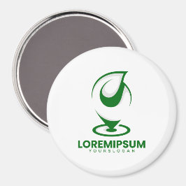Grön abstrakt vattendroppe och glob logotyp magnet