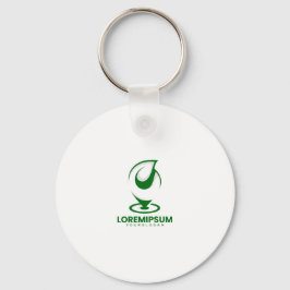 Grön abstrakt vattendroppe och glob logotyp nyckelring