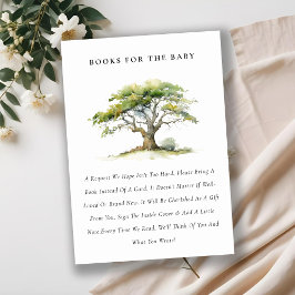 Grön akvarell Ek Bok För Baby Shower Tilläggskort