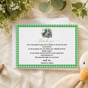 grön akvarell En Lucky Duck Pojke 1-årsdag Tack Kort