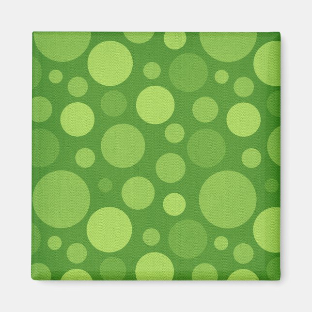 Grön Alien Polka Bubble Prickar Magnet (Framsidan)