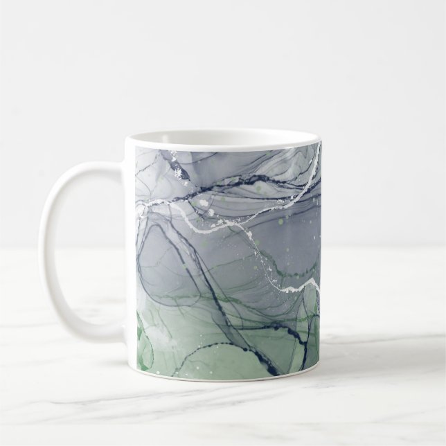 Grön alkoholbläck kaffemugg (Vänster)