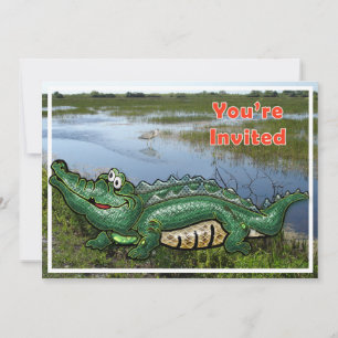 Grön alligator för liga i gläntainbjudan inbjudningar
