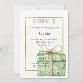 Grön Alligator Tryck Present Födelsedag   Inbjudningar