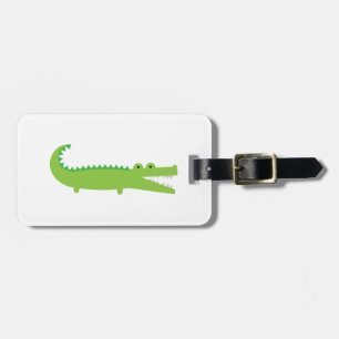 Grön alligatorbagagemärkre bagagebricka