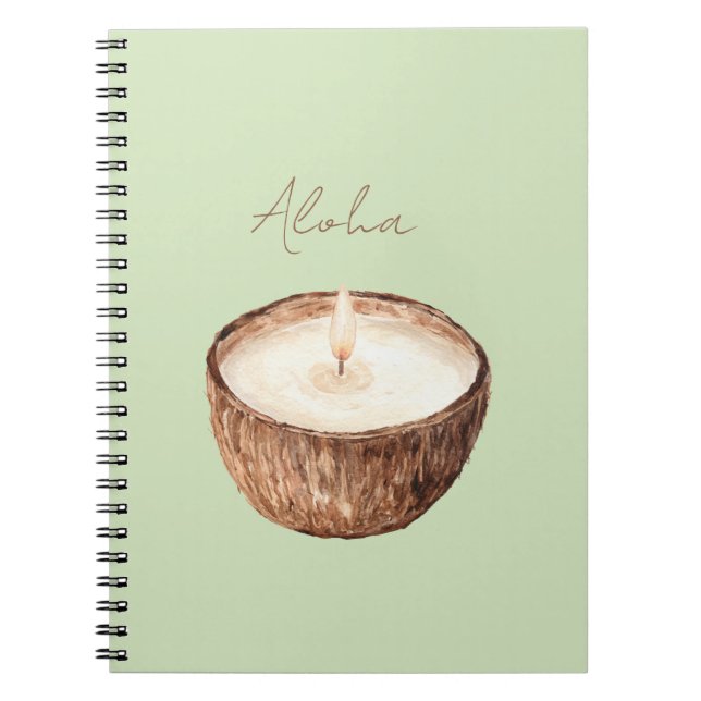 Grön Aloha Kokosljus Anteckningsbok (Framsidan)