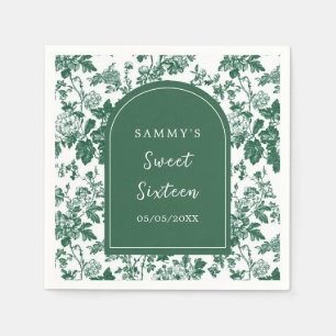 Grön Antik Chinoiserie Sweet Sixteen Pappersservett