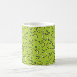 Grön Äppelmönsterdesign Kaffemugg