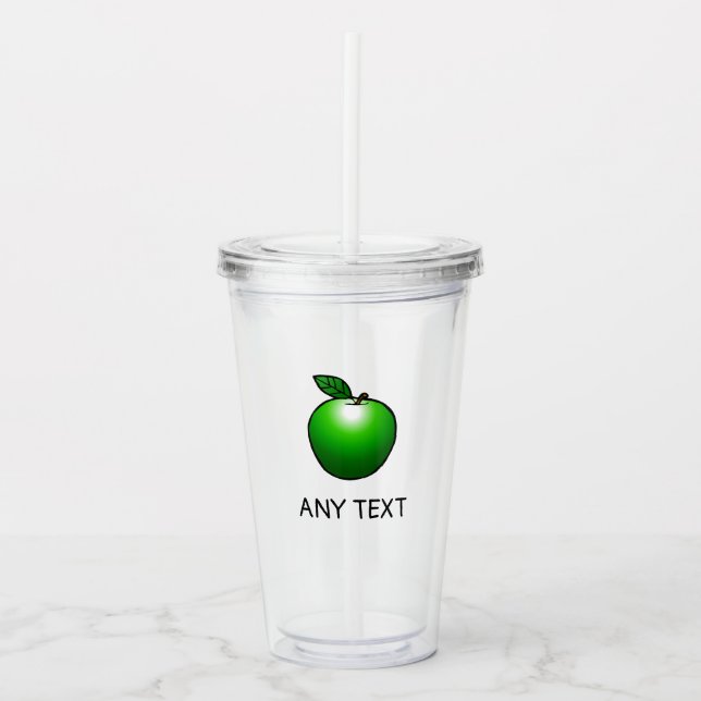Grön Apple Akryl Tumbler Take Away Mugg (Framsida)