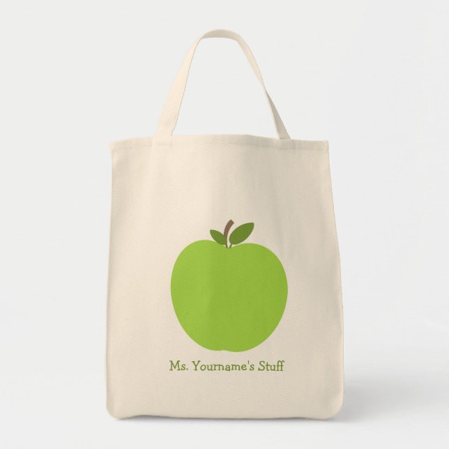 Grön Apple personliglärare Tygkasse (Framsidan)