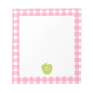Grön Apple rosa Ginghamlärare Anteckningsblock