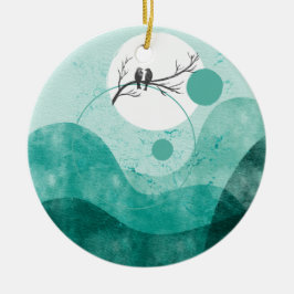 Grön Aqua älskar midnatt Julgransprydnad Keramik