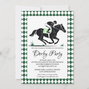 Grön Argyle Kentucky Derby Hästkapplöpningsinbjuda Inbjudningar