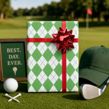 Grön Argyle Mönster Golf