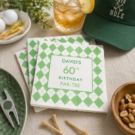 Grön Argyle-rutig Golf Födelsedag Pappersservett