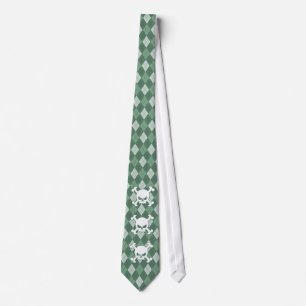 Grön Argyle skalleTie Slips