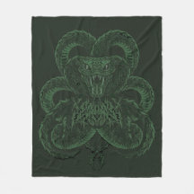 Grön Art Deco Kobra | Ornamentell Symmetrisk Orm
