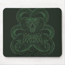 Grön Art Deco Kobra | Ornamentell Symmetrisk Orm