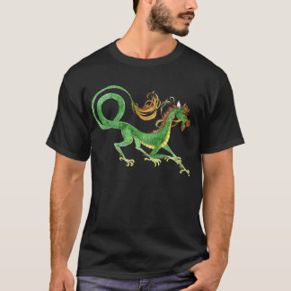 Grön asiatisk drakeskjorta tee shirt