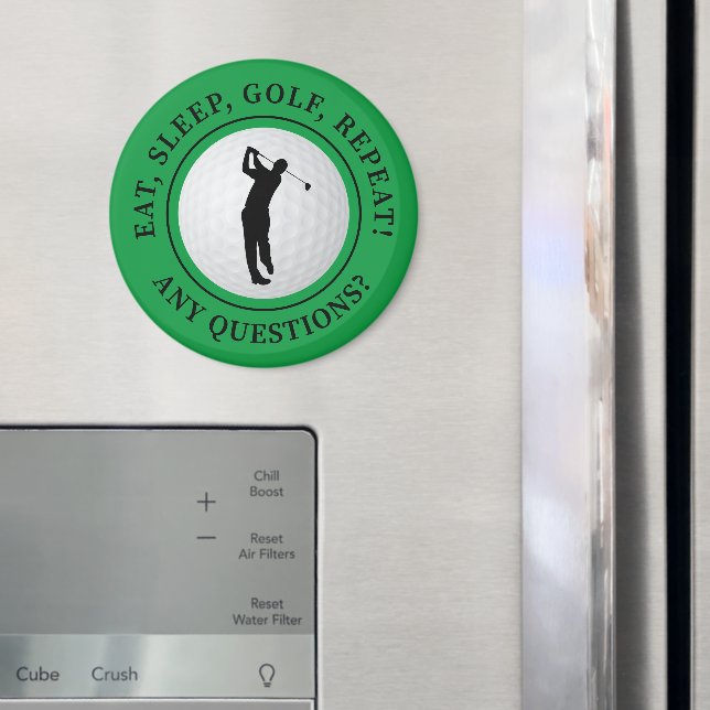 Grön Äta Sova Golf Upprepa Runda Golfälskare  Magnet (In Situ (Fridge))