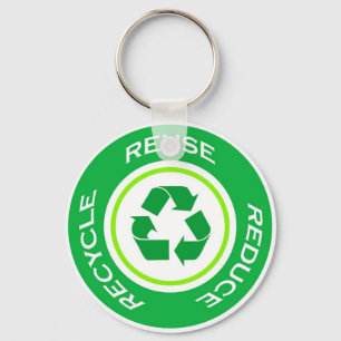 Grön återvinna - Keychain Nyckelring