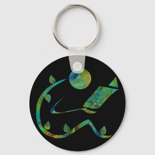 Grön avläsare Keychain Nyckelring
