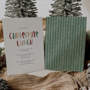 Grön Avslappnad Färgfull Jul Lunch Inbjudan