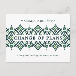 Grön Azulejo | Spansk Kakel ÄNDRING AV PLANER Meddelande Vykort