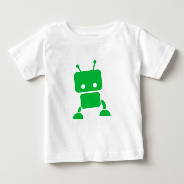 Grön babyrobotbarnkläder tee (Framsida)