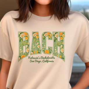 Grön BACH Blommig Retro Varsity Brudtärna T Shirt