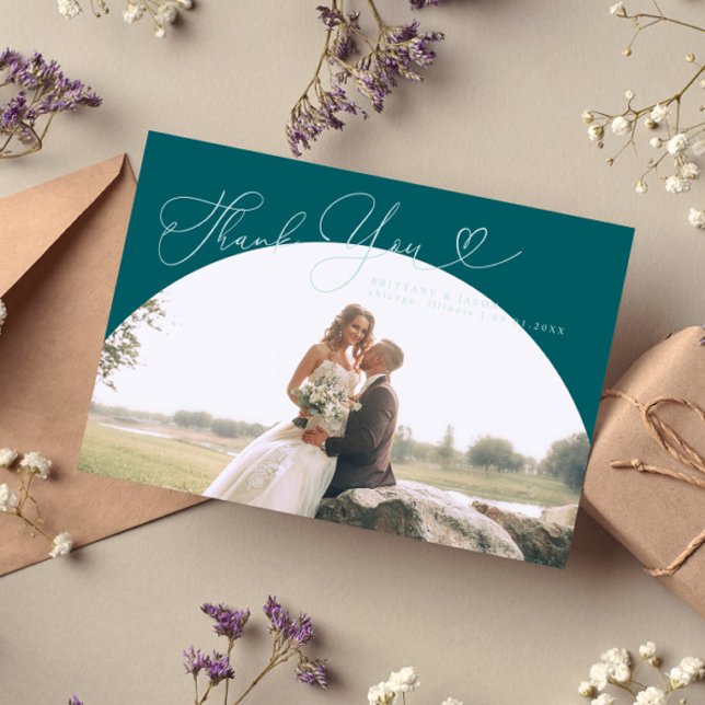 Grön båge Bröllop Tack-skript Tack Kort (Skapare uppladdad)