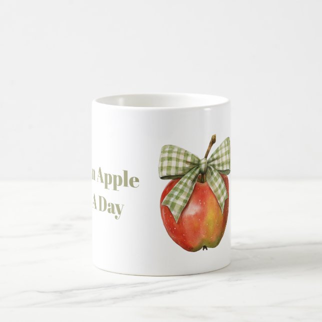 Grön Båge Röd Äpple Om dagen Kaffemugg (Center)