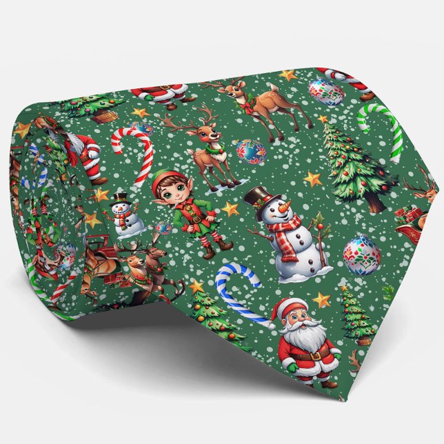 Grön bakgrund juldekoration mönster slips (Skapare uppladdad)