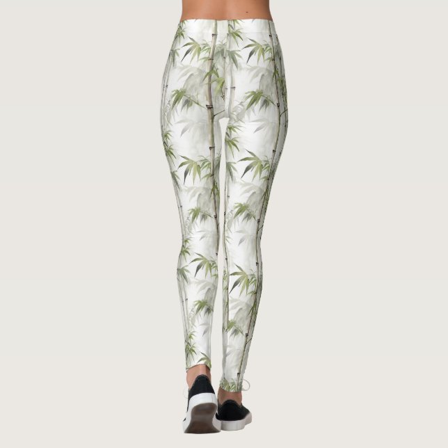 Grön Bambu Mindfulness Yoga Leggings (Baksida)