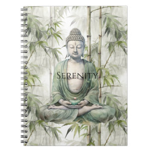 Grön Bambu Serenitets Buddha Anteckningsbok