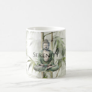 Grön Bambu Serenitets Buddha Kaffemugg