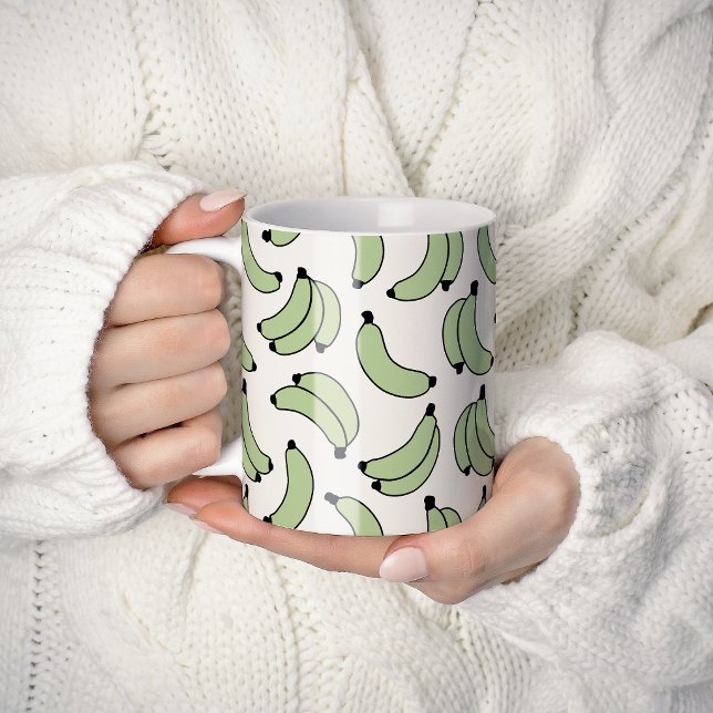 Grön Banana Cabana Lekfull Tropisk Kaffemugg (Skapare uppladdad)