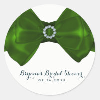 Grön band & diamant bröllopsdusch elegant