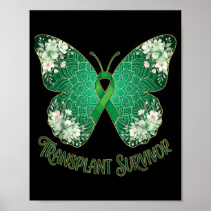 Grön Bandbåge Fjäril Mandala Transplantation Överl Poster