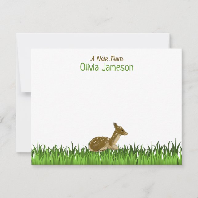 GRÖN Barnets namn Skogslevande djur Anteckningskort (Framsida)