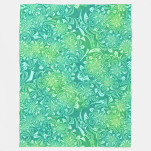 grön batik blommor filt