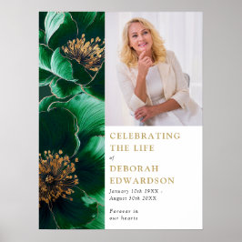 Grön begravningsfirande Livsbildskylt Poster